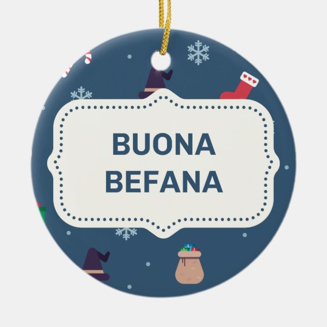 Ornement Rond En Céramique xmas buona Befana (Devant)