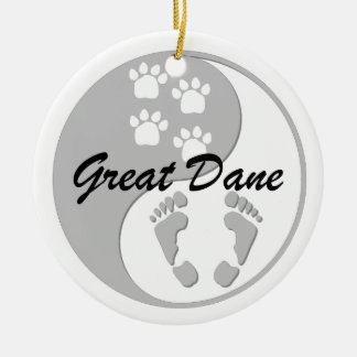 Ornement Rond En Céramique yang great dane de yin