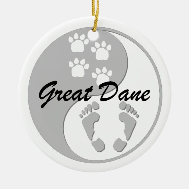 Ornement Rond En Céramique yang great dane de yin (Devant)