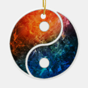 Ornement Rond En Céramique Yin Yang