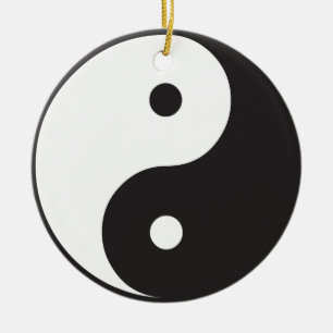 Ornement Rond En Céramique Yin Yang