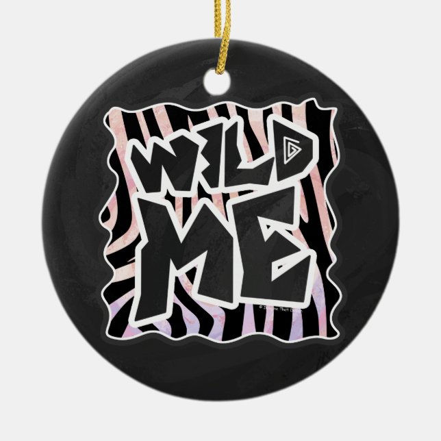 Ornement Rond En Céramique Zebra Black and Pink Wild me (Devant)