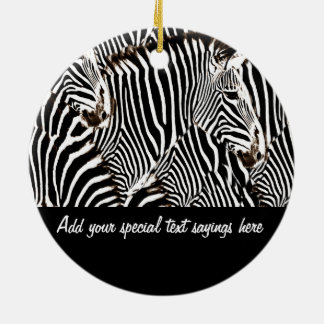 Ornement Rond En Céramique Zebras love_
