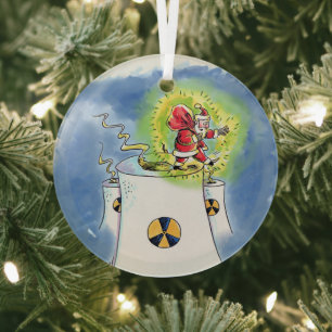 Ornement rond en verre représentant Santa Claus nu