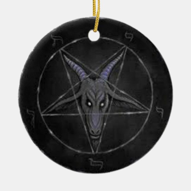 Ornement rond noir et gris de Baphomet (Devant)
