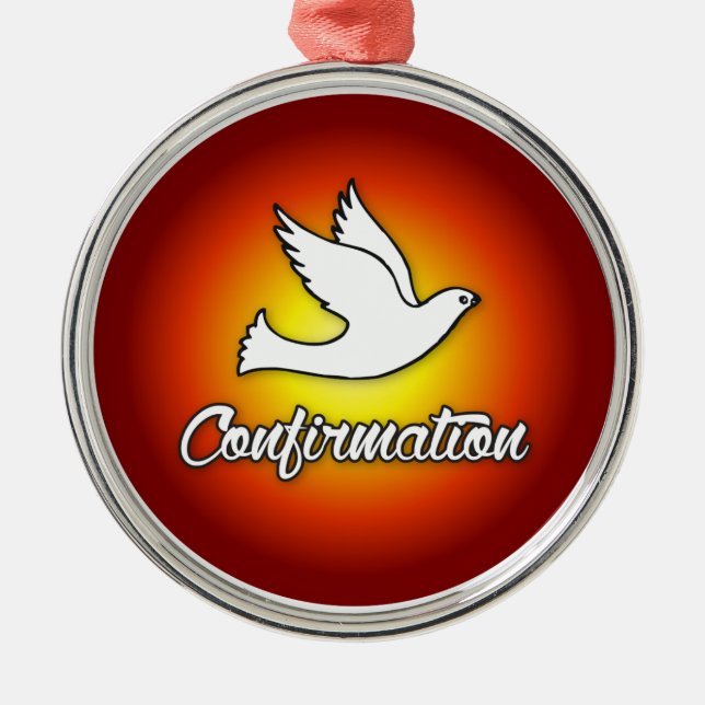 Ornement rond Premium, Confirmation, Dove, Rouge (Devant)