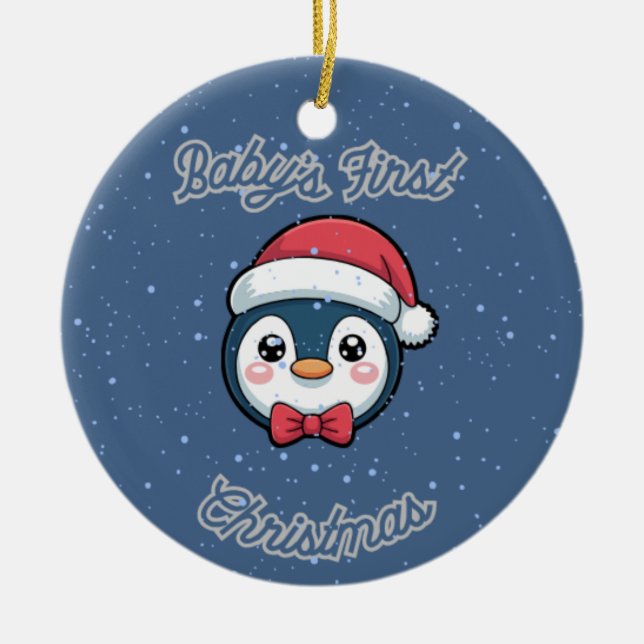 Ornement Rond Souvenir - Premier Noël de Bébé (Devant)