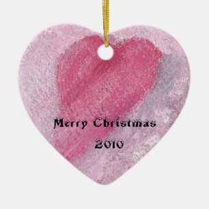 Ornement rose C30 de Noël de coeur