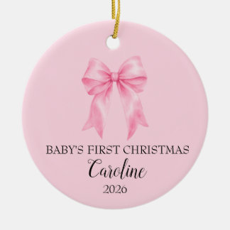 Ornement Rose pour le Premier Noël de Bébé