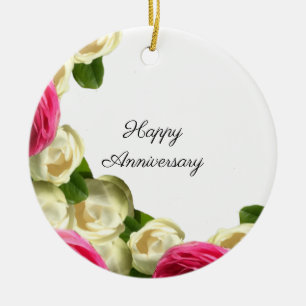 Ornement Roses Joyeux Anniversaire