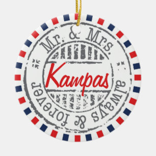 Ornement rouge de collection de service postal -