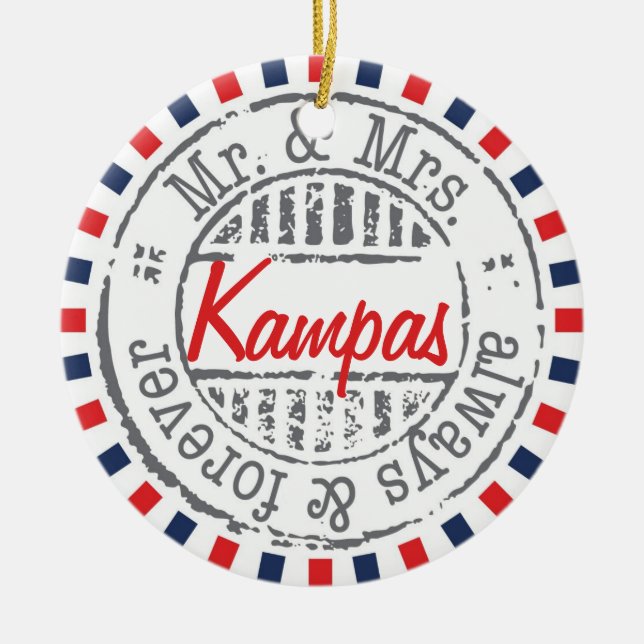 Ornement rouge de collection de service postal - (Devant)