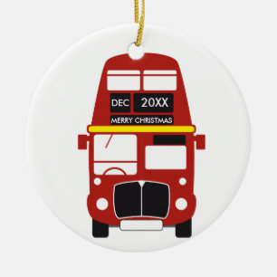 Ornement rouge de Noël d'autobus de Londres