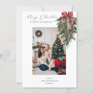 Ornement Rouge Garland Joyeux Noël V Photo