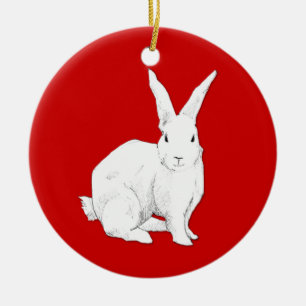 Ornement rouge lapin