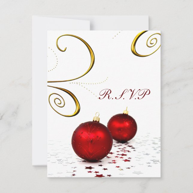 ornement rouge mariage d'hiver rsvp (Devant)
