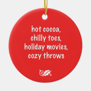 Ornement rouge poème de vacances