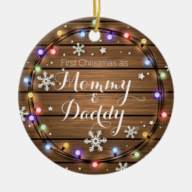 Ornement rustique personnalisé de Noël de (Devant)