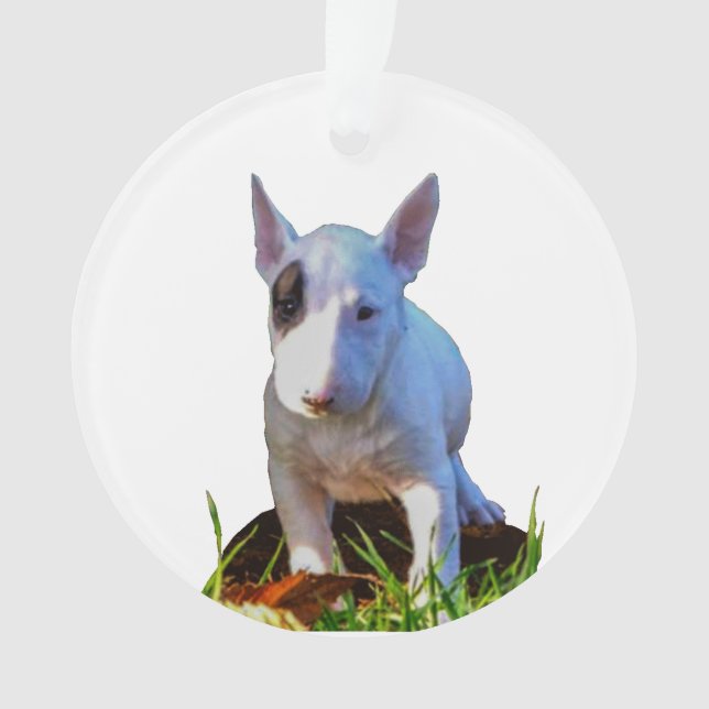 Ornement sapin Personnalisé -Design Bull Terrier (devant)