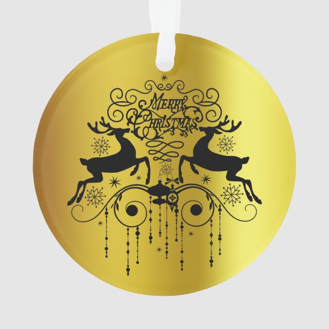 Ornement Silhouettes Noires de Cerfs de Noël (dos)