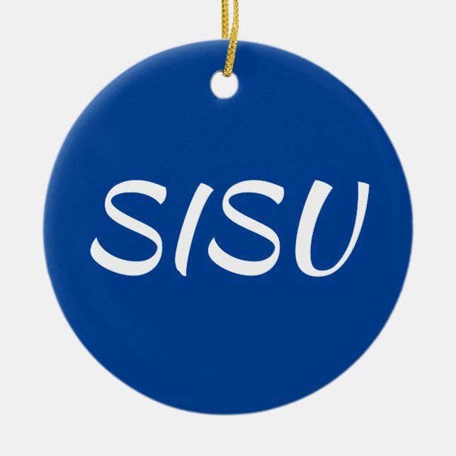Ornement SISU (rond ; bleu ; ornement finlandais) (Devant)