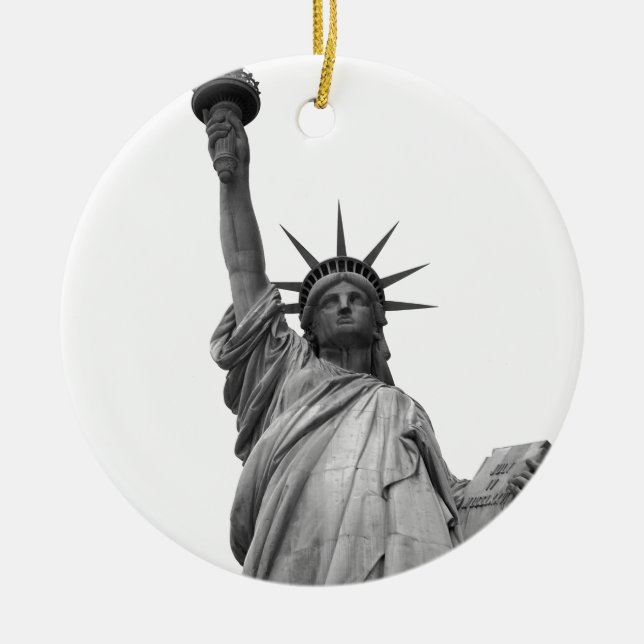 Ornement Statue noire et blanche de la Liberté (Devant)