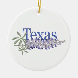 Ornement Texas personnalisable avec Bluebonnets