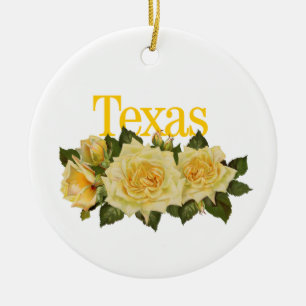 Ornement Texas personnalisé avec Roses Jaunes