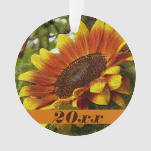 Ornement tournesol orange et jaune