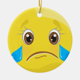 Ornement triste de Noël d'Emoji de larmes