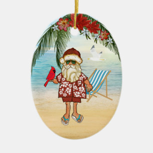 Ornement tropical de Noël de Père Noël