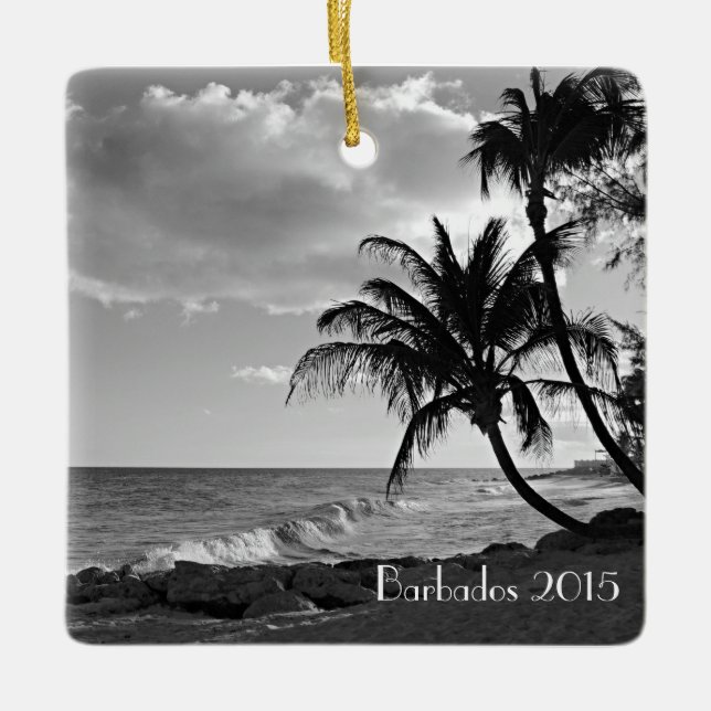 Ornement tropical de Noël d'île - personnaliser (Devant)