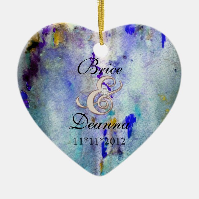 Ornement turquoise de faveur de mariage de (Devant)