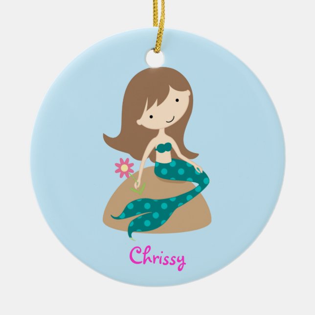 Ornement turquoise mignon fait sur commande de (Devant)