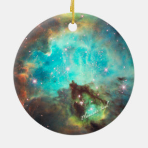Ornement turquoise rond Nebula #2