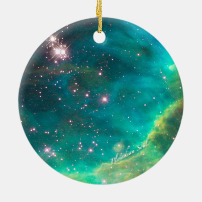 Ornement turquoise rond Nebula #4 (Dos)