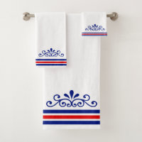 Ornement vectoriel chic et rayures bleues rouges s