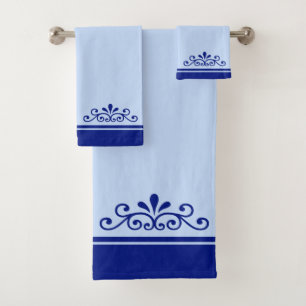 Ornement vectoriel et rayures bleu roi sur fond bl