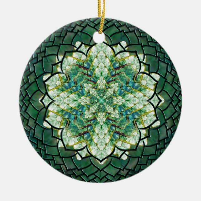 Ornement vert abstrait de mandala de lierre (Devant)