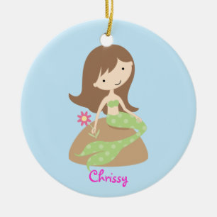 Ornement vert mignon de coutume de sirène de KRW