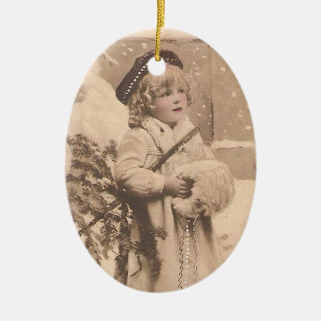 ornement vintage de fille de neige (Devant)