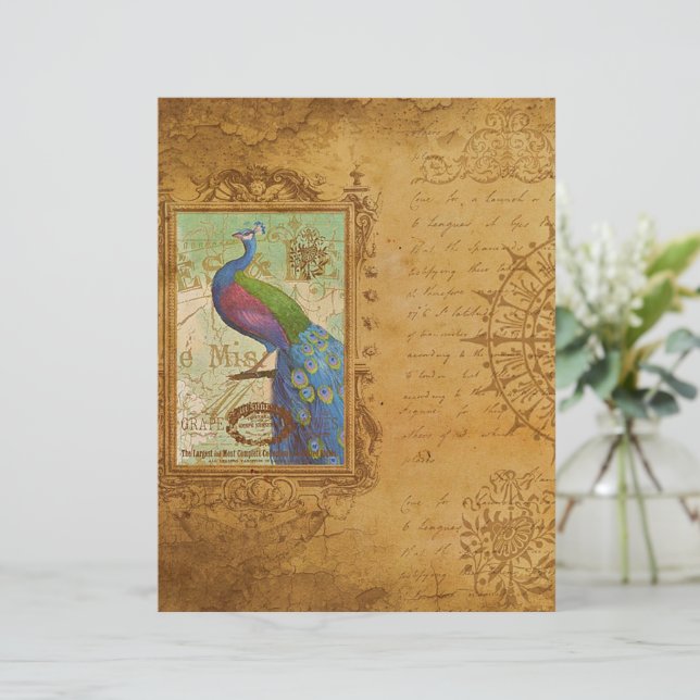 ornement vintage de paon (Debout devant)