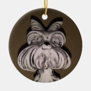 Ornement vintage en céramique de Noël de chien