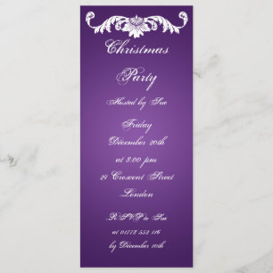 Ornement Vintage Invitation Slim Party sur violet