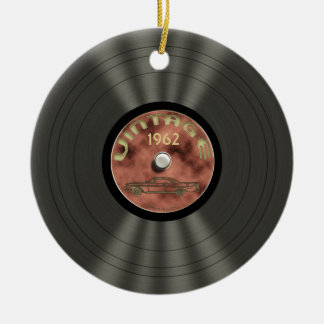 Ornement vintage personnalisé de disque vinyle