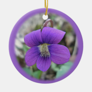 Ornement violet de Noël de fleur sauvage