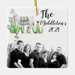 Ornement XMAS personnalisé Boho Llama Bohemian Cac