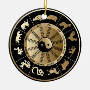 Ornements chinois de Noël de zodiaque