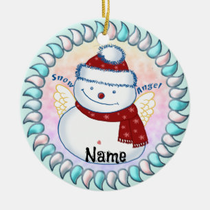 Ornements d'ange de bonhomme de neige