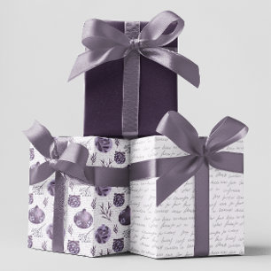 Ornements d'aquarelle violet brindilles Feuilles N